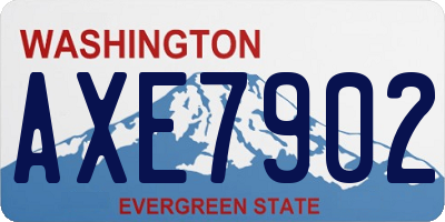 WA license plate AXE7902
