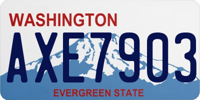 WA license plate AXE7903