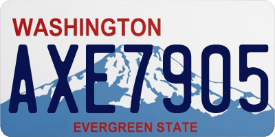 WA license plate AXE7905