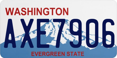 WA license plate AXE7906