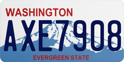 WA license plate AXE7908