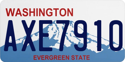 WA license plate AXE7910