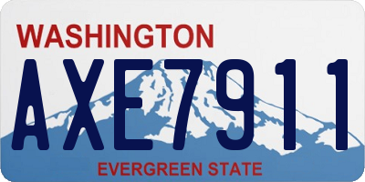 WA license plate AXE7911