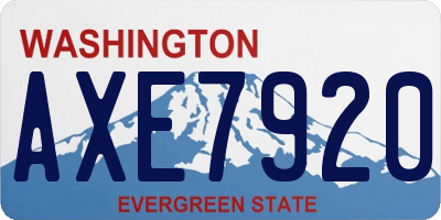 WA license plate AXE7920