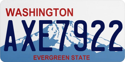 WA license plate AXE7922
