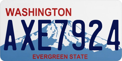 WA license plate AXE7924