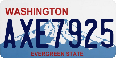 WA license plate AXE7925