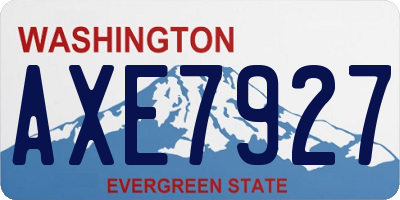 WA license plate AXE7927