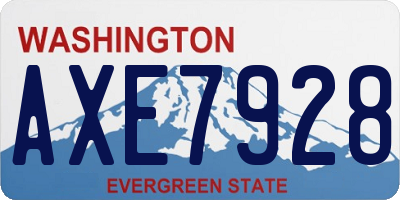 WA license plate AXE7928