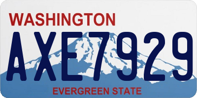 WA license plate AXE7929