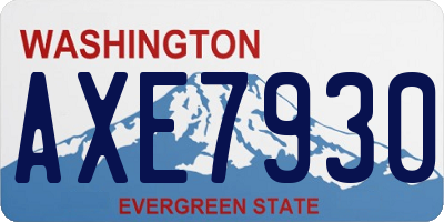 WA license plate AXE7930