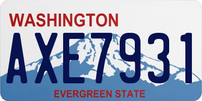 WA license plate AXE7931