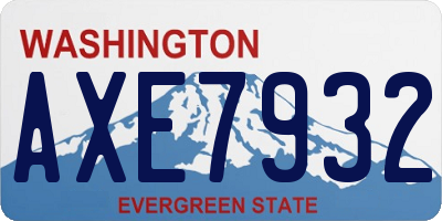 WA license plate AXE7932