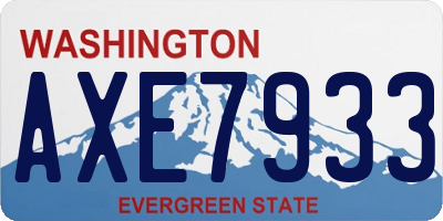 WA license plate AXE7933