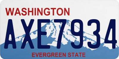 WA license plate AXE7934