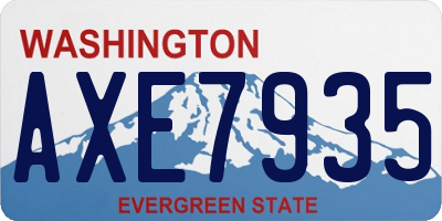 WA license plate AXE7935