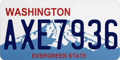 WA license plate AXE7936