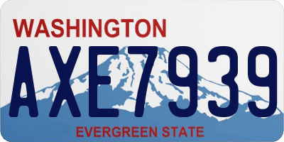 WA license plate AXE7939