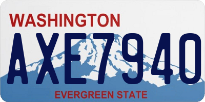 WA license plate AXE7940