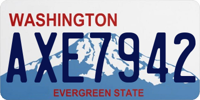 WA license plate AXE7942