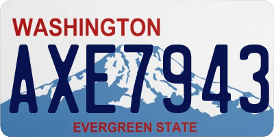 WA license plate AXE7943