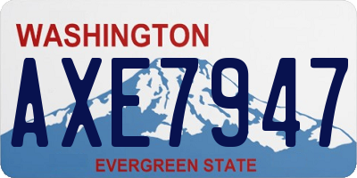 WA license plate AXE7947