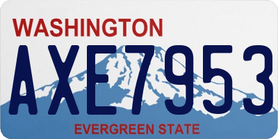 WA license plate AXE7953