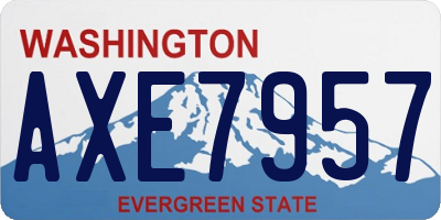 WA license plate AXE7957