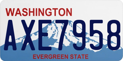 WA license plate AXE7958