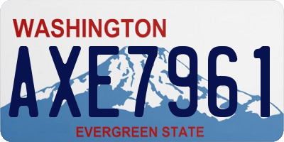 WA license plate AXE7961