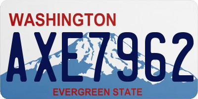 WA license plate AXE7962