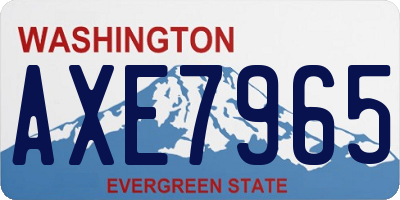 WA license plate AXE7965