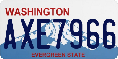 WA license plate AXE7966