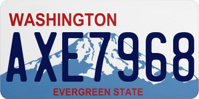 WA license plate AXE7968