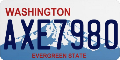 WA license plate AXE7980