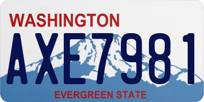 WA license plate AXE7981
