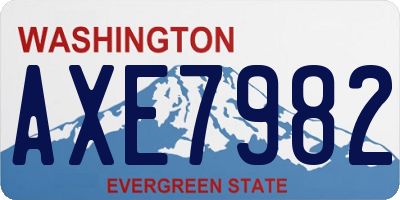 WA license plate AXE7982