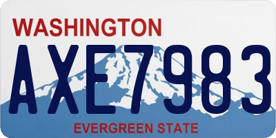 WA license plate AXE7983