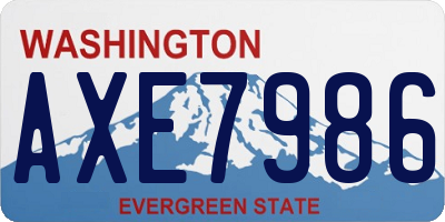 WA license plate AXE7986