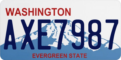 WA license plate AXE7987