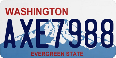 WA license plate AXE7988