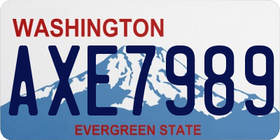 WA license plate AXE7989