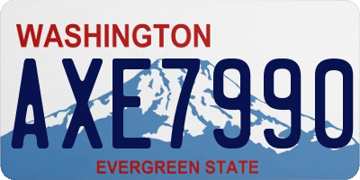 WA license plate AXE7990