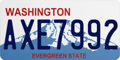 WA license plate AXE7992