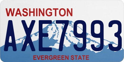 WA license plate AXE7993
