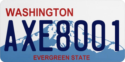 WA license plate AXE8001