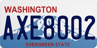 WA license plate AXE8002