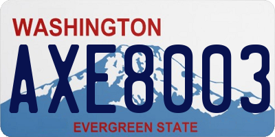 WA license plate AXE8003