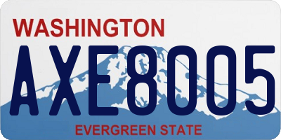 WA license plate AXE8005