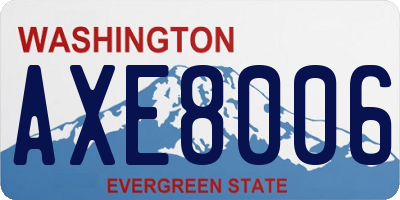 WA license plate AXE8006